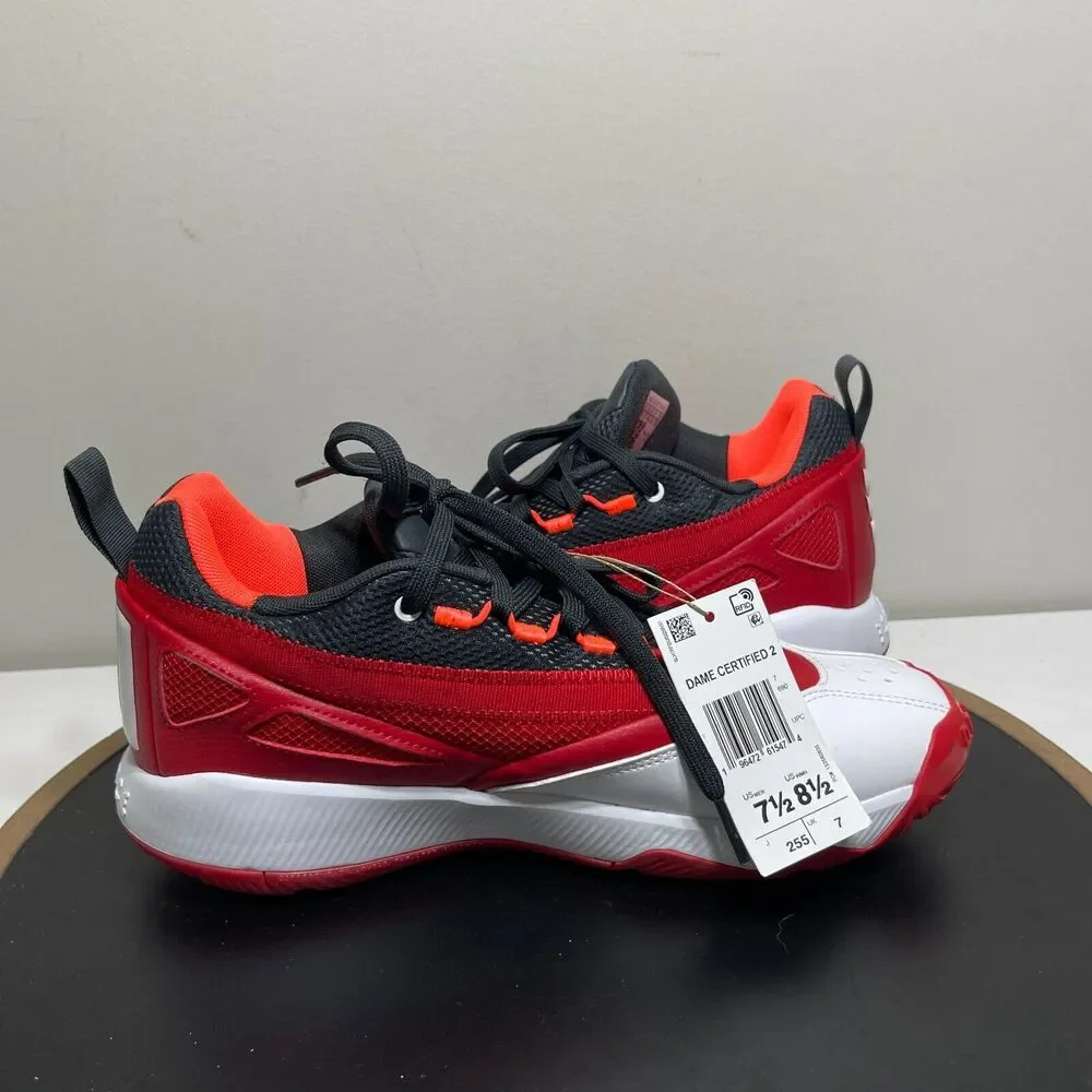 Adidas Dame Certified 2.0 Men's Size 7.5 US Basketball Sneakers Red White NWOB‎